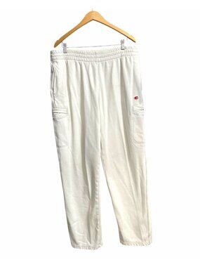 Champion Men's XL White Fleece Sweatpants with Elastic Waist & Pockets